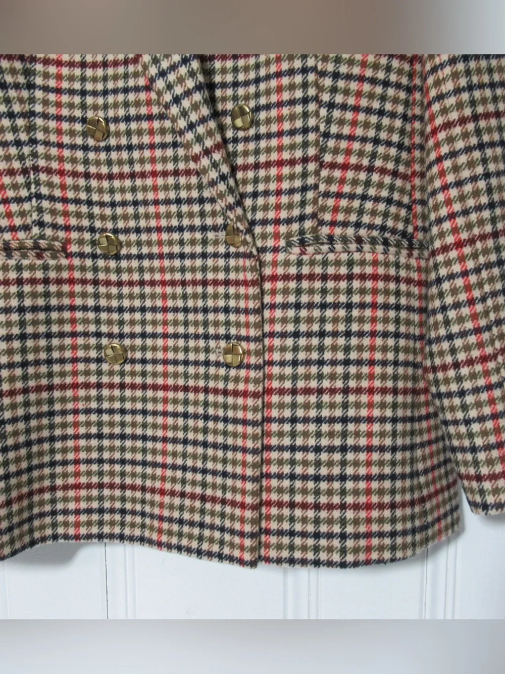 Tuckernuck Diana Wool Blend Blazer in Autumn Check Size Large